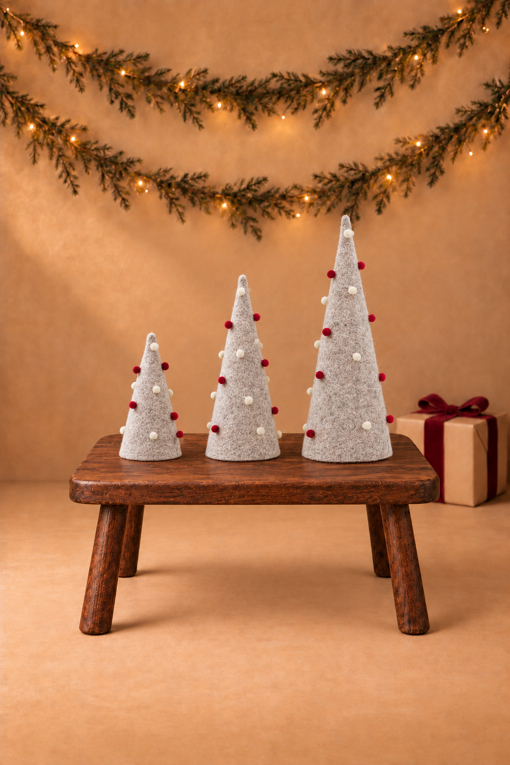 Christmas Felt And Plastic Pom-pom Christmas Tree Ornament