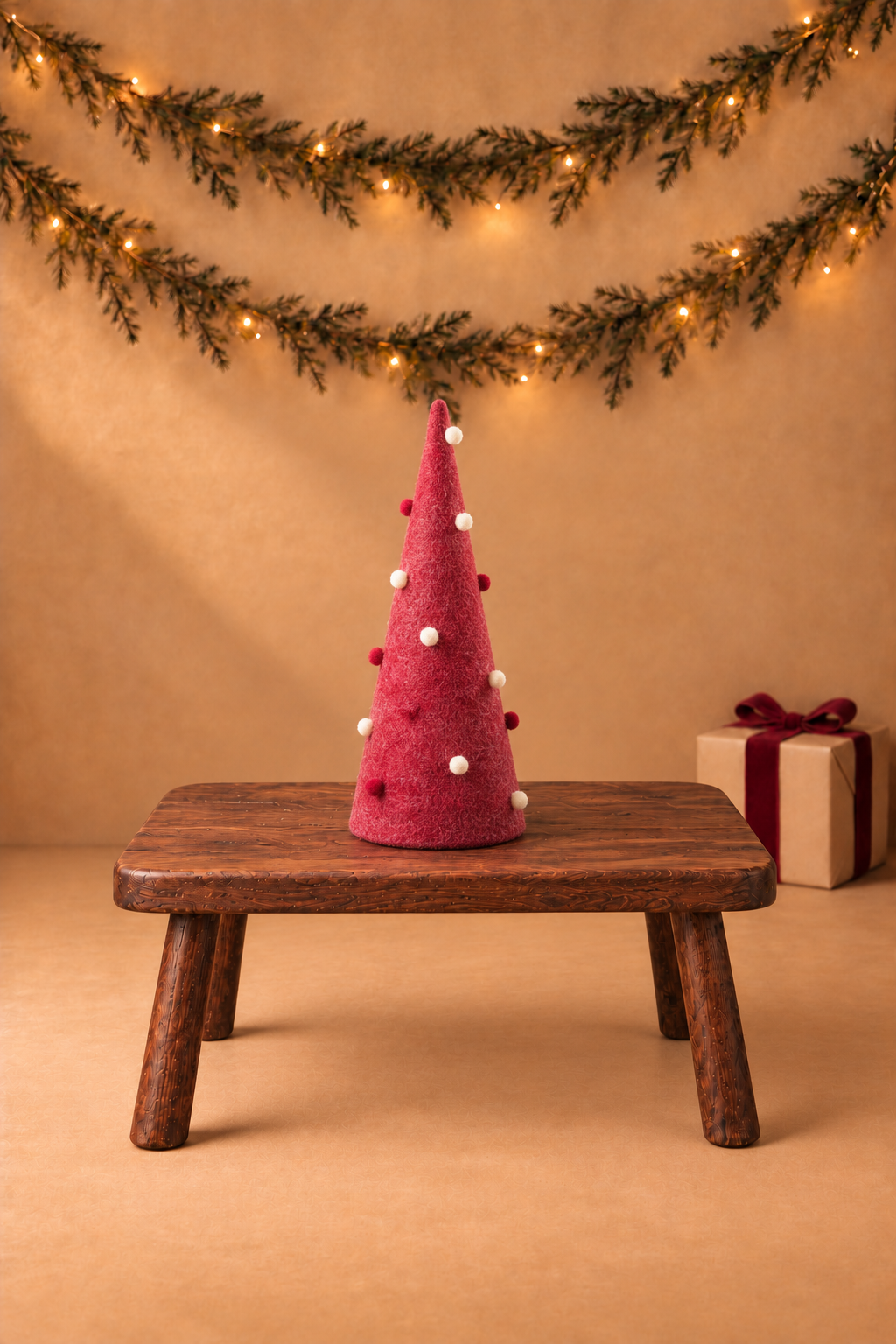 Christmas Felt And Plastic Pom-pom Christmas Tree Ornament