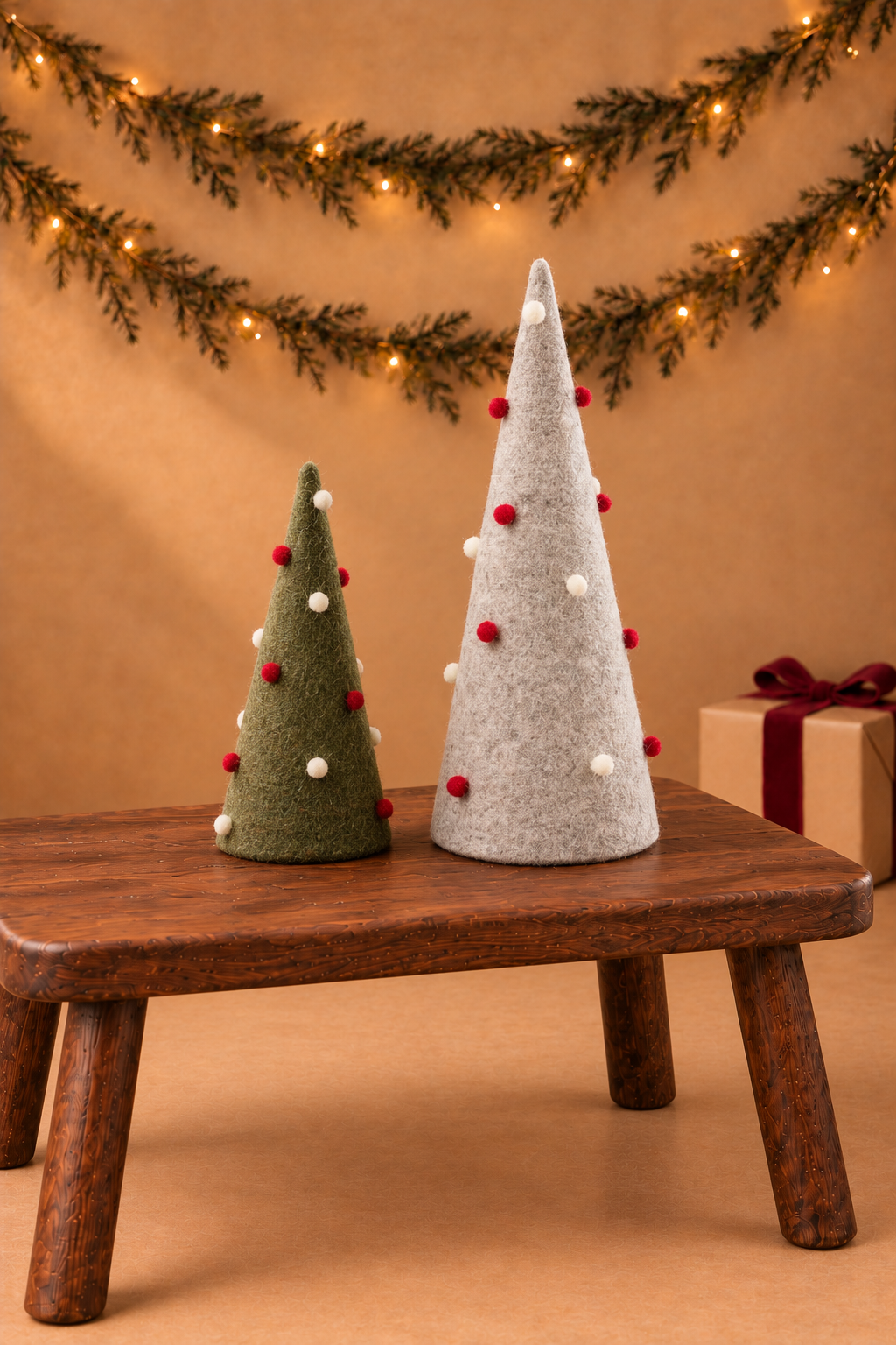 Christmas Felt And Plastic Pom-pom Christmas Tree Ornament