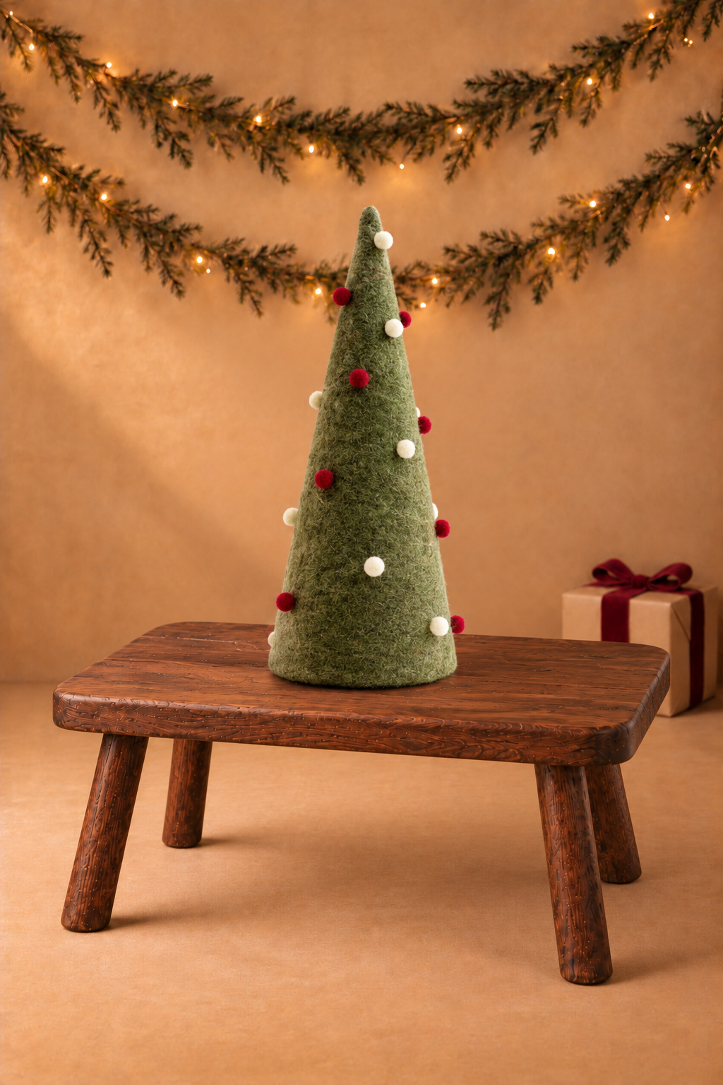 Christmas Felt And Plastic Pom-pom Christmas Tree Ornament