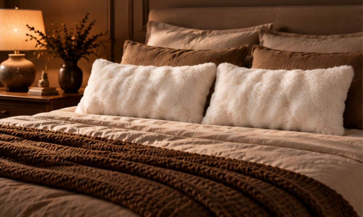 Pillow Sweet, coussin ivoire moelleux dans une chambre lumineuse