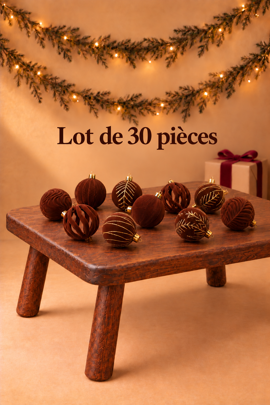 6cm 30 Christmas Decorations Electroplated Plastic Painted Ball Christmas Ball Set Round Ball Pendant