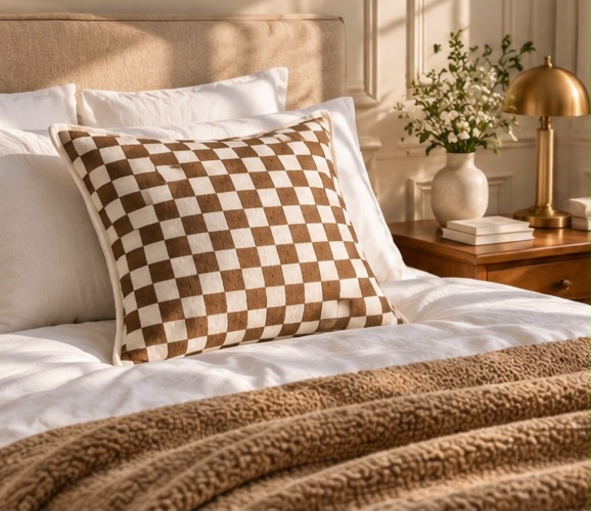 Pillow Square sur un lit
