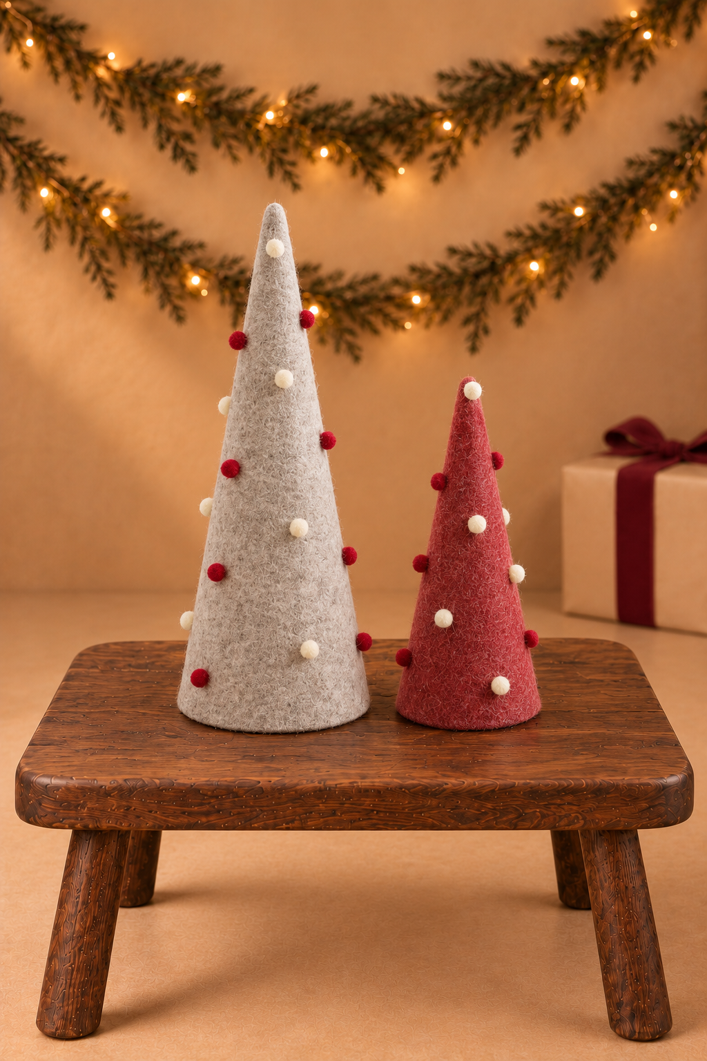 Christmas Felt And Plastic Pom-pom Christmas Tree Ornament