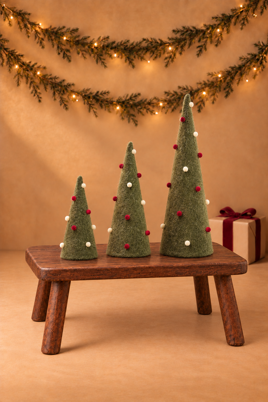 Christmas Felt And Plastic Pom-pom Christmas Tree Ornament