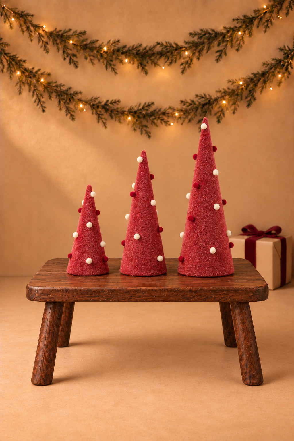 Christmas Felt And Plastic Pom-pom Christmas Tree Ornament