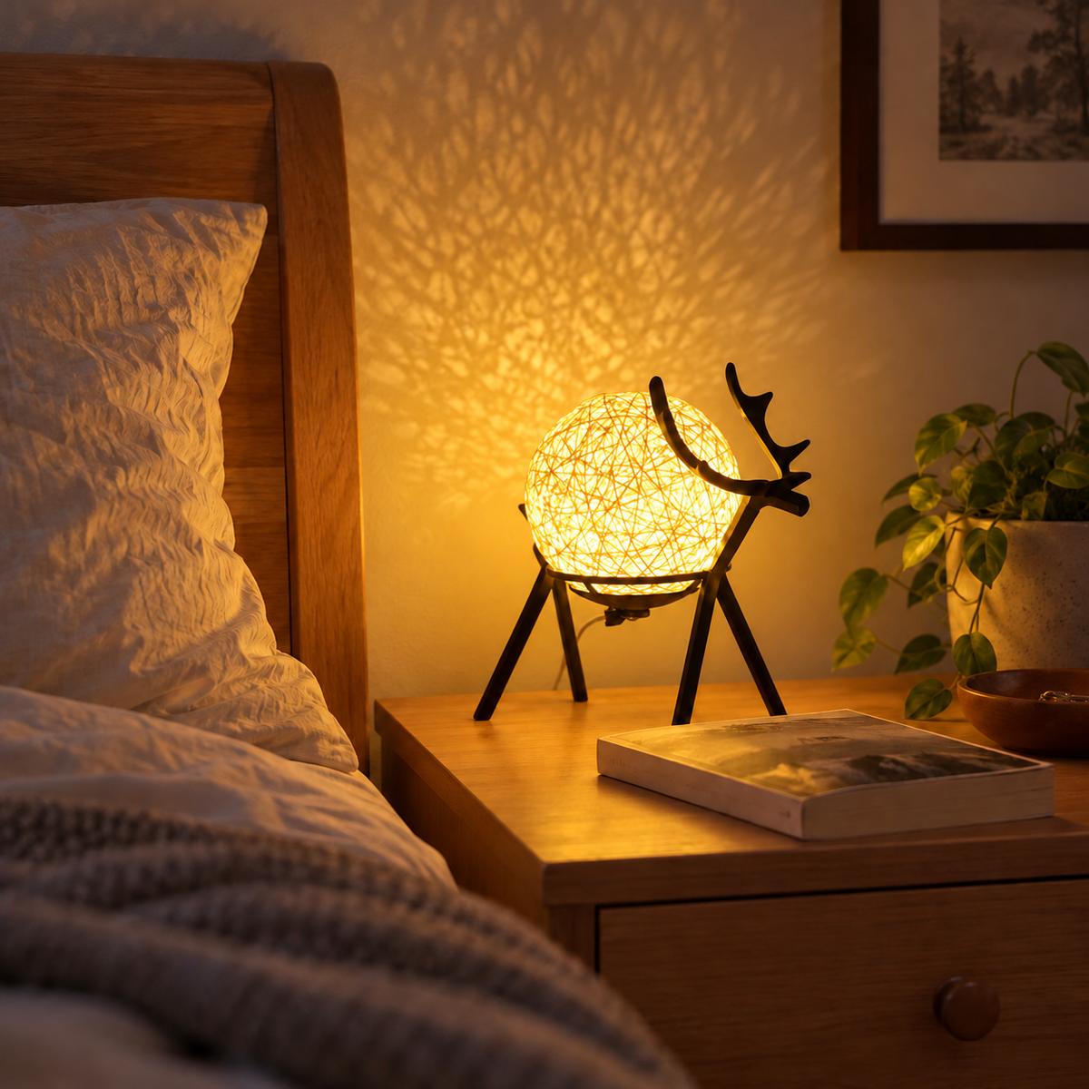 Lampe cerf jaune — vue d’ensemble