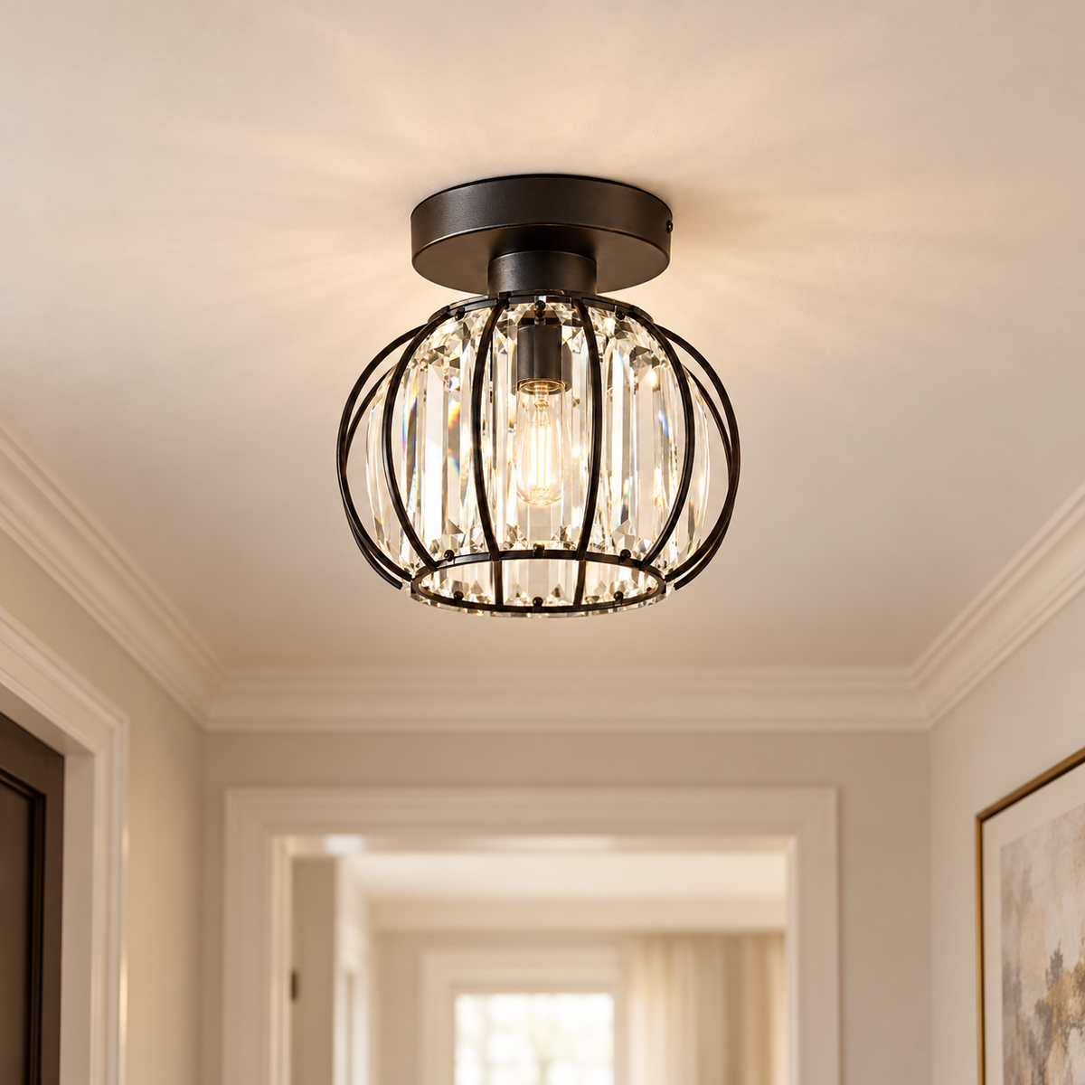 Plafonnier Style D noir — vue d’ensemble en situation