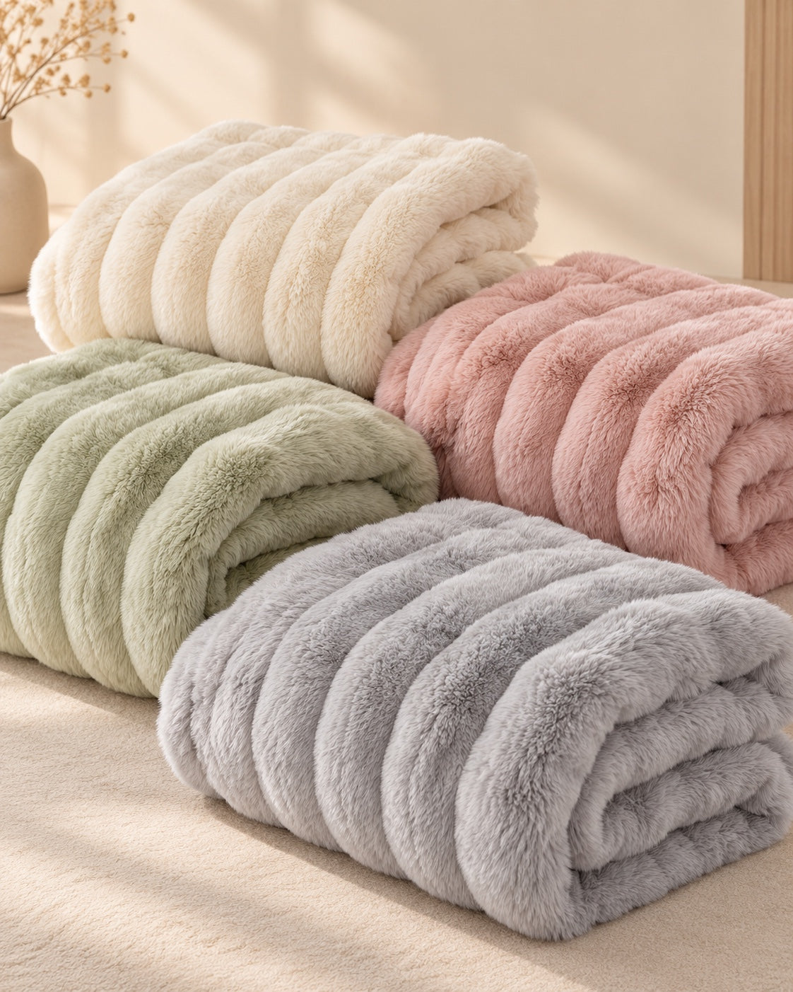 Fluffy Plaid quatre coloris