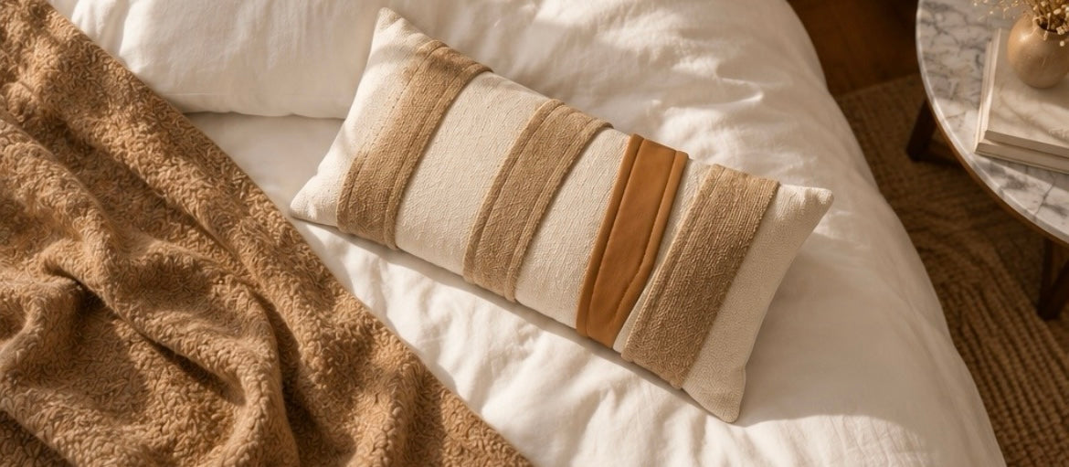 Pillow Strip sur un lit